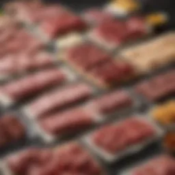 Variety of Keystone Meats packages displayed on a kitchen countertop.