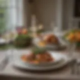 Elegant dinner table with meticulously arranged place settings