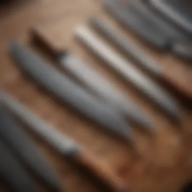 Close-up of high-quality knife blades showcasing craftsmanship