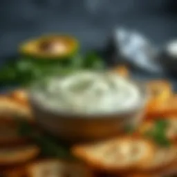 A bowl of creamy Knorr Artichoke Dip garnished with fresh herbs