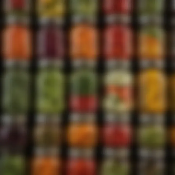 Traditional canning jars filled with colorful vegetables