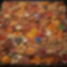 Colorful array of inflammatory foods including processed snacks and sugary drinks