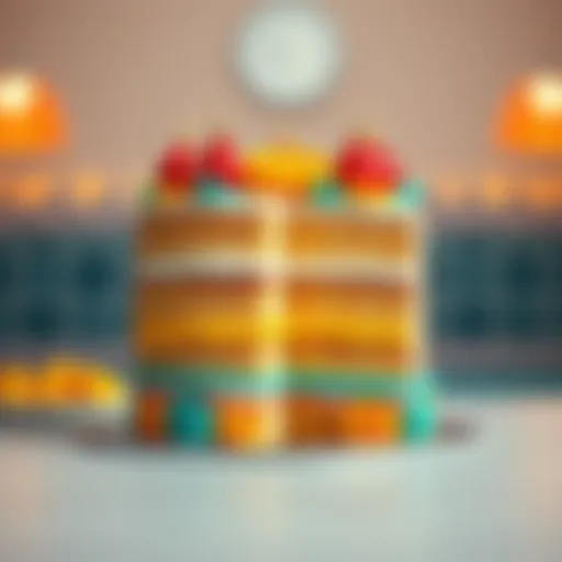 A beautifully decorated Mariano's cake showcasing its intricate layers and vibrant colors.