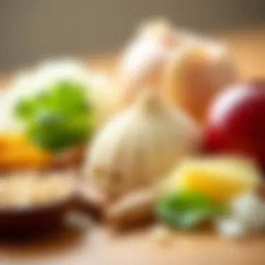 Key Ingredients of Mariano's Cake A close-up view of unique ingredients used in Mariano's cake, highlighting their textures and colors.