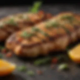 Close-up of a vibrant marinade made from fresh herbs and spices