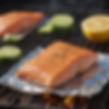 Foil packet grilling on an outdoor barbecue