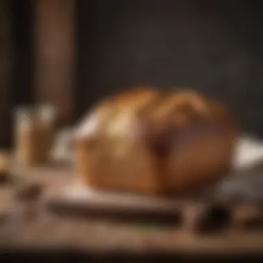 The Ideal Homemade Loaf A perfectly baked loaf of homemade bread on a rustic table