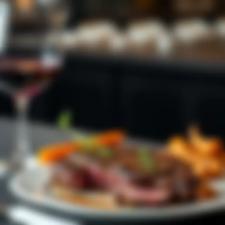 Perfect Pairings for Your Steak A wine glass beside a steak meal, showcasing pairing options