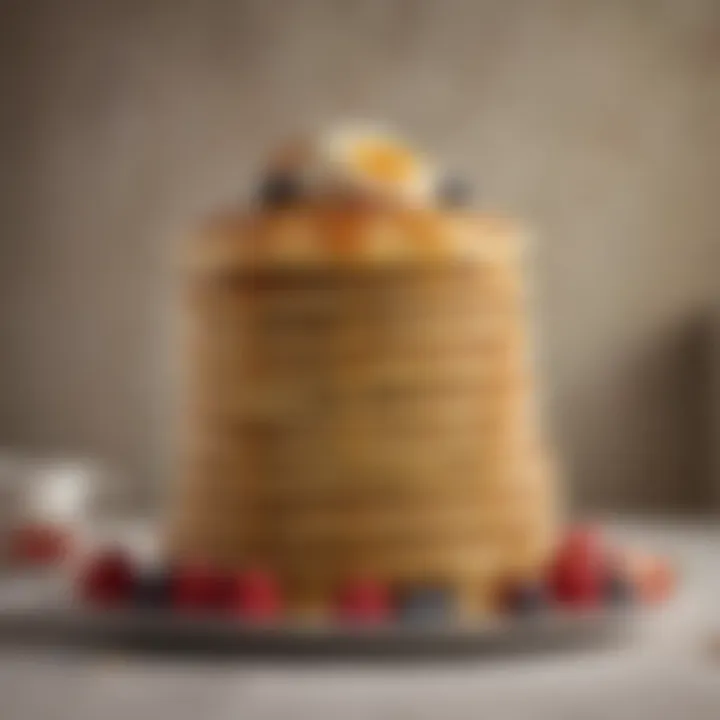 A beautifully stacked pancake tower, symbolizing perfection in baking.