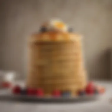 Stacked Pancake Perfection A beautifully stacked pancake tower, symbolizing perfection in baking.