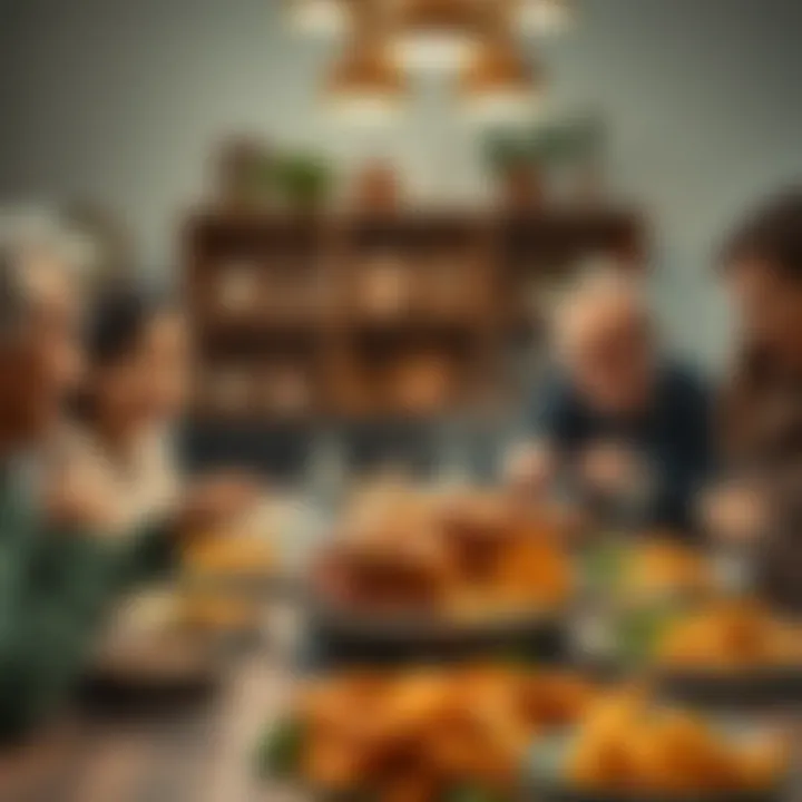 Delightful Family Gathering with Air-Fried Turkey A family enjoying a meal featuring air-fried turkey