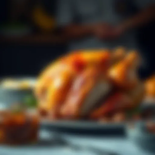 Golden-Brown Turkey Air Fried to Perfection A beautifully air-fried turkey with golden-brown skin