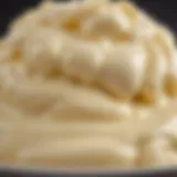 Close-up of a creamy mayonnaise texture