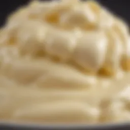 Close-up of a creamy mayonnaise texture