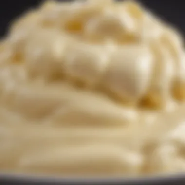 Close-up of a creamy mayonnaise texture