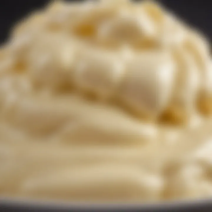 Close-up of a creamy mayonnaise texture