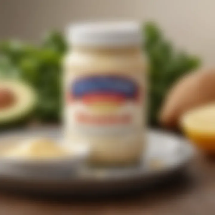 A healthy meal featuring mayonnaise as a dressing