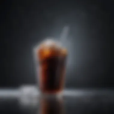 A refreshing cup of McDonald's Coke with ice glistening under the light