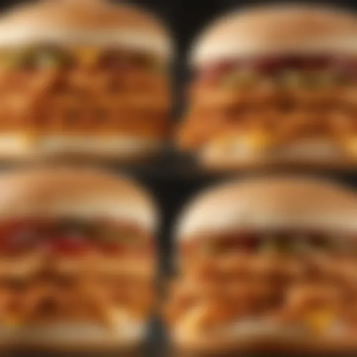 A visual comparison of the Spicy Chicken Sandwich alongside other menu items, illustrating market competition.