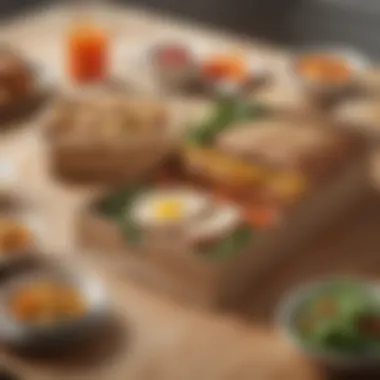 Healthy Meal Delivery Experience A visually appealing delivery box with healthy meals