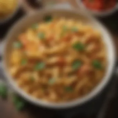 Savory Pasta Delight Using Aldi Products Delicious pasta dish garnished with herbs