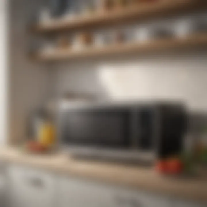 An organized kitchen countertop featuring various microwave tools.