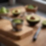 Elegant design of a mini avocado masher on a wooden countertop