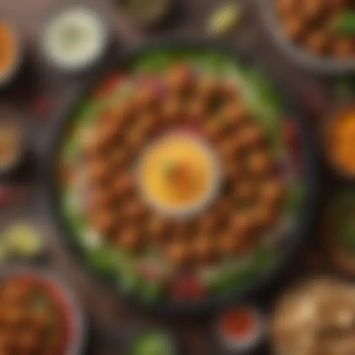 Vibrant falafel platter showcasing fresh ingredients and vibrant colors