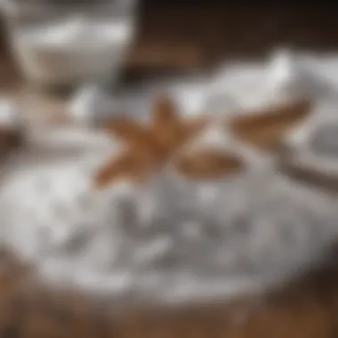Natural ingredients used in creating vegan powdered sugar, emphasizing plant-based sources.