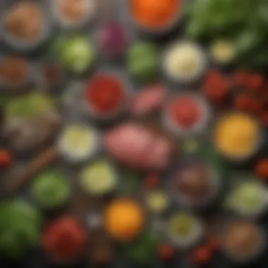 Keto-Friendly Ingredients A collection of keto-friendly ingredients laid out for salad preparation