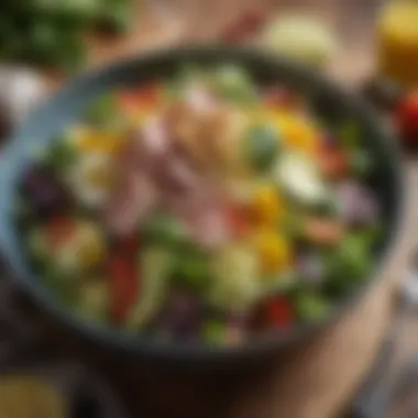 Vibrant Keto Salad A vibrant keto salad featuring leafy greens and colorful vegetables
