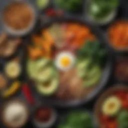 A vibrant plate showcasing an array of keto-friendly vegetables and proteins.