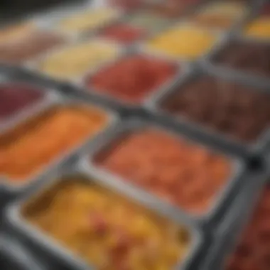 Close-up of durable material used in buffet trays