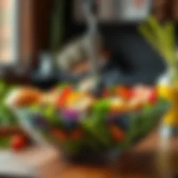 A vibrant salad bowl featuring fresh ingredients and diverse toppings
