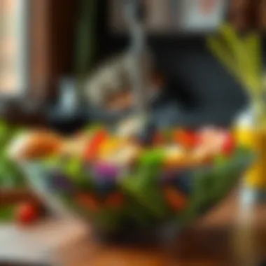 Vibrant Salad Bowl with Fresh Ingredients A vibrant salad bowl featuring fresh ingredients and diverse toppings