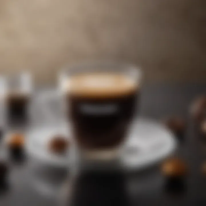 A rich cup of coffee brewed by a Nespresso machine, highlighting the final product