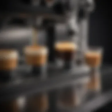 Close-up view of Nespresso machine controls with an emphasis on technical features