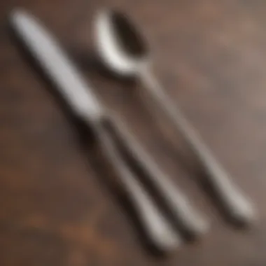 Comparison between rusted and no rust flatware showcasing durability.