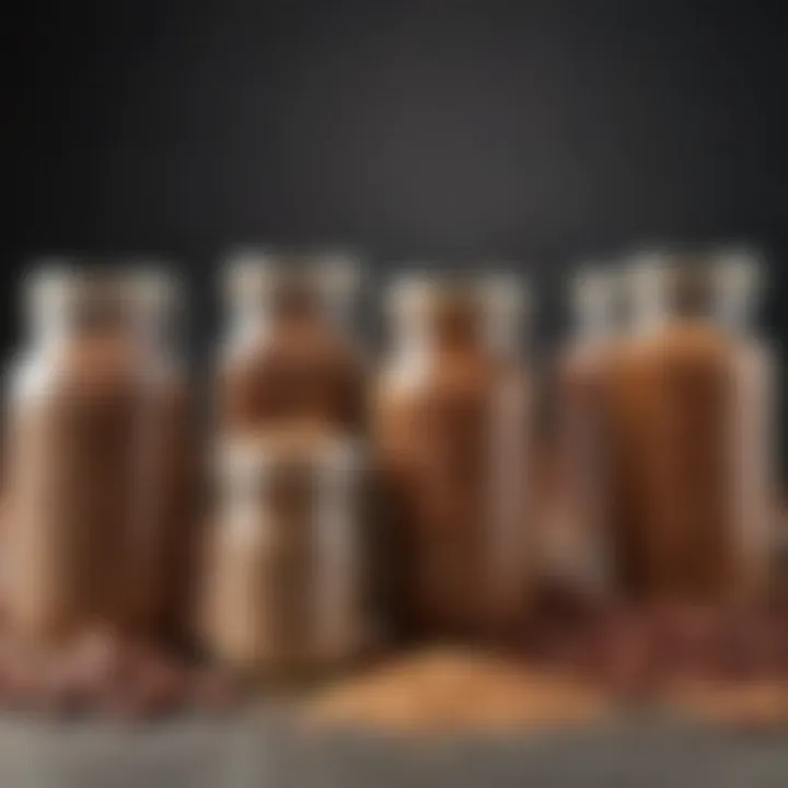 A selection of dried legumes and grains showcased in glass jars