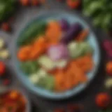 Fresh vegetables arranged on a plate showcasing a variety of colors and nutrients