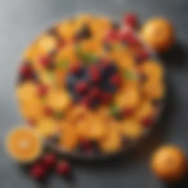 Fresh fruit platter featuring oranges and berries