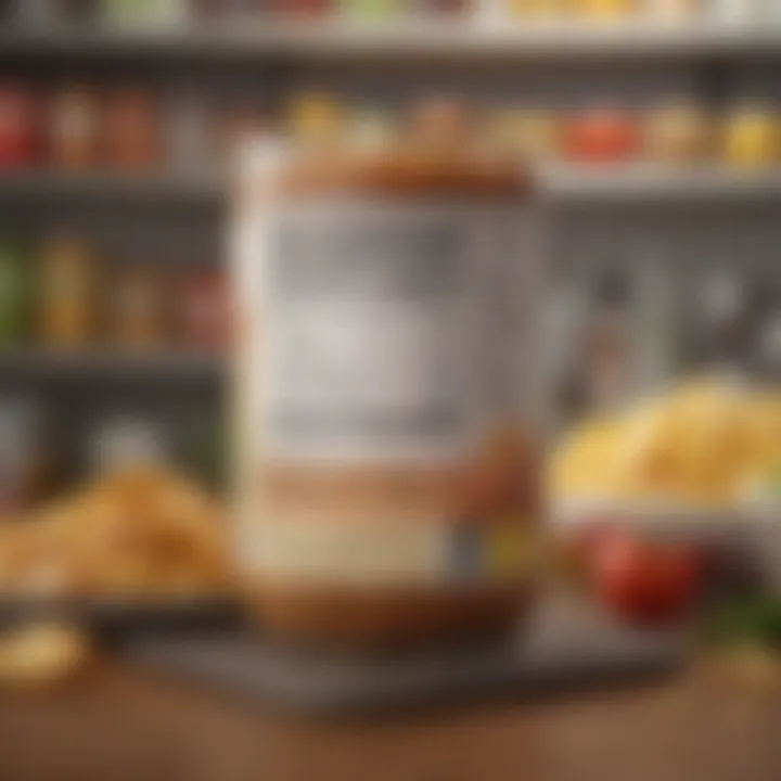 Nutritional labels of various food items emphasizing portion control and healthy selections