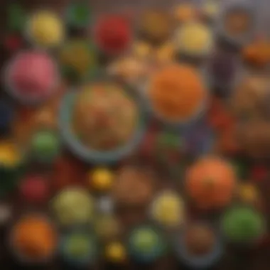 Vibrant Nutrient-Dense Foods Colorful array of nutrient-dense foods on a table