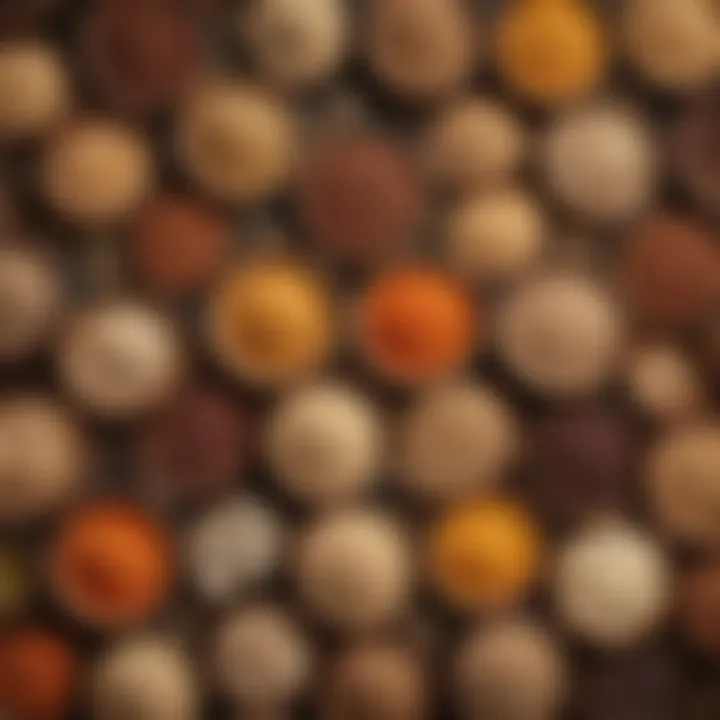 An assortment of whole grains and legumes in wooden bowls