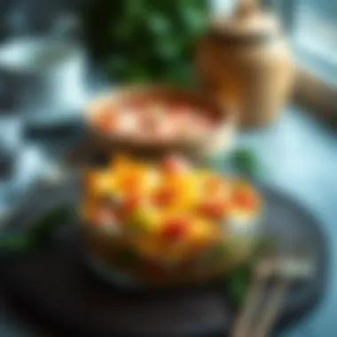 Breakfast casserole with cheese and vegetables