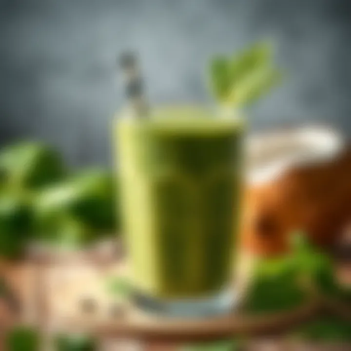 Smoothie with spinach and coconut milk