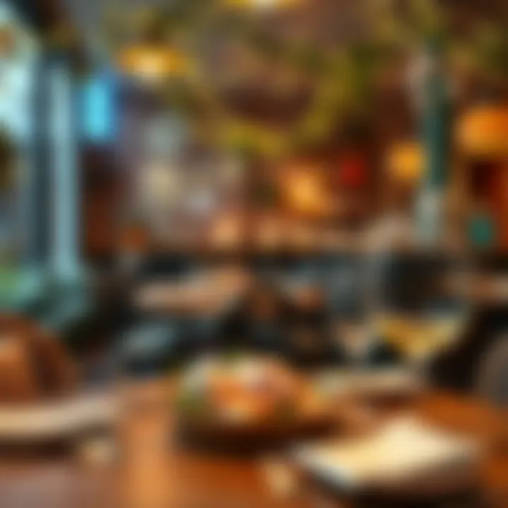 Cozy ambiance of a family-friendly restaurant decorated for Easter
