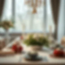 Elegant dining table set for Easter celebration with floral centerpiece