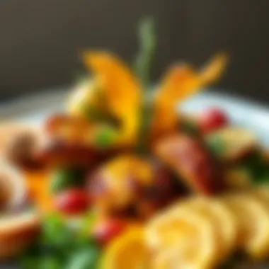 Artistic arrangement of modern cuisine inspired by Easter flavors