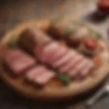 A variety of lean meats arranged on a wooden platter